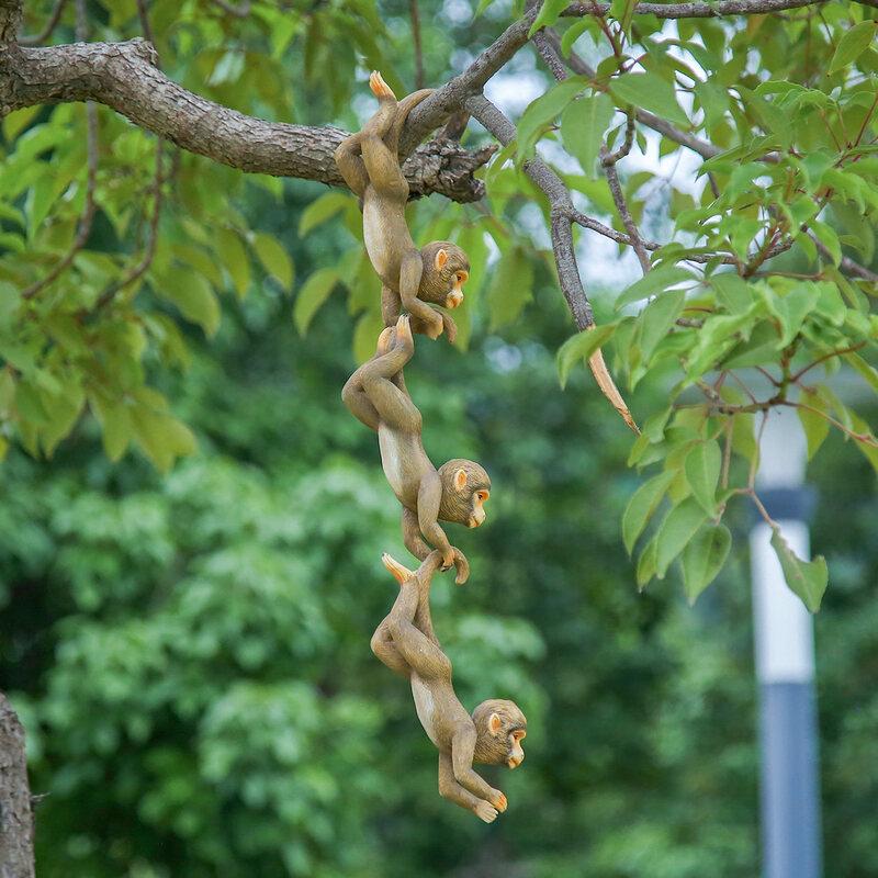 DAZHEN CERAMICS Monkey Tree Ornament Set