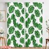 2pcs,2D plane printing Curtains Monstera Leaf Mosaic Polyester (without rod) Home Decor Use for Living Room, Bedroom & Home