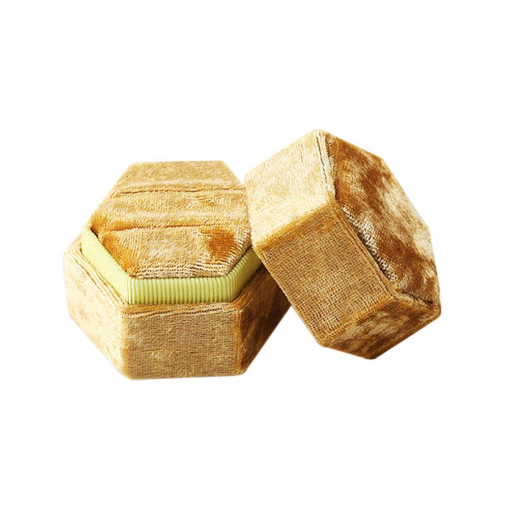 Shape Colorful Ring Display Box Earrings Storage Box Double Ring Storage Box Velvet Jewelry Box