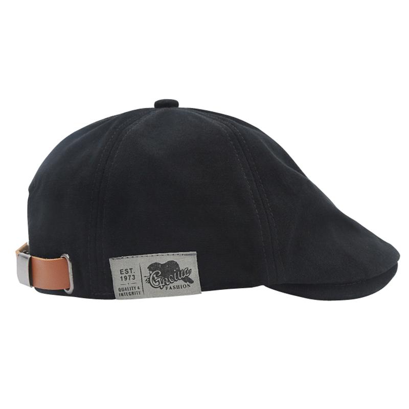 

2026 Men S Vintage Linen Hip Hop Solid Beret Side Label Women S Hat Vintage Beanie Crowd Style Sun Beret чорний