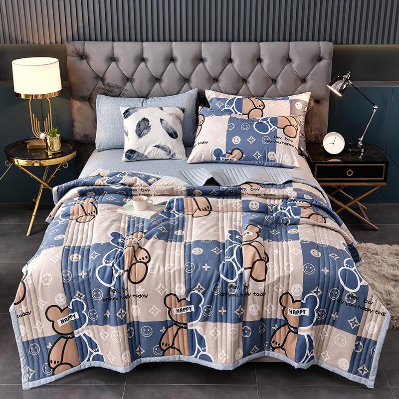 Light Luxury Cartoon Blanket Kawaii Sofa Towel Summer Cool Quilt Single Double Nap Cover Cotton Blanket Bedspread Soft Bed Sheet