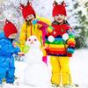 Children's Christmas winter velvet warm suit (including hats, scarves, gloves)