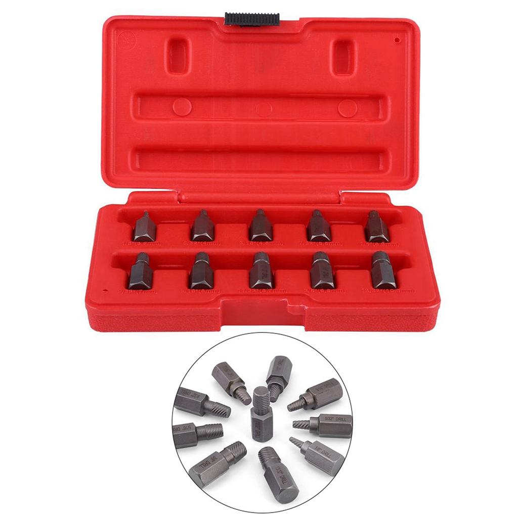 10 Pcs 3.2 10.3mm Screw Extractor Set for Rusted Damaged Studs Bolt Remover Out
