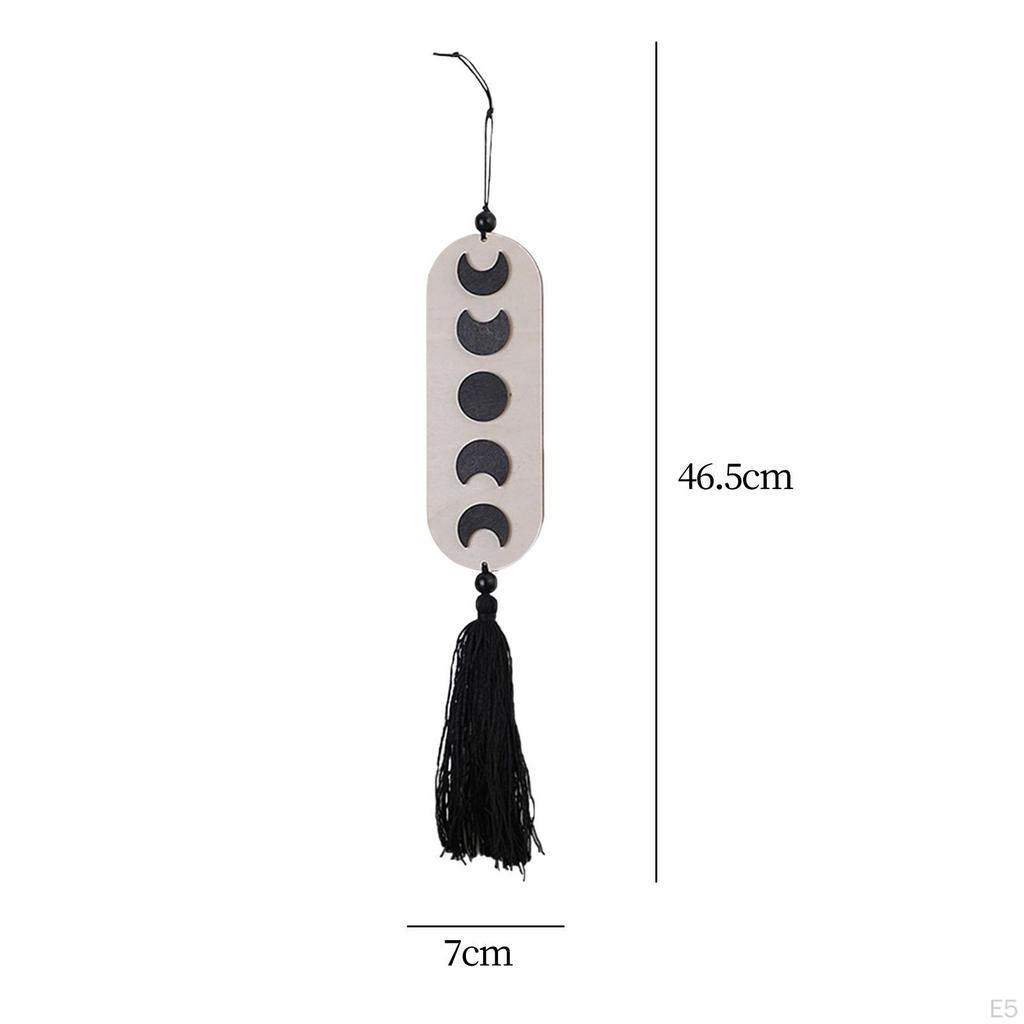 Phases Wooden Wall Hanging Garland Boho Decoration for on The Wall, Shelf, Bedpost, Mirror,