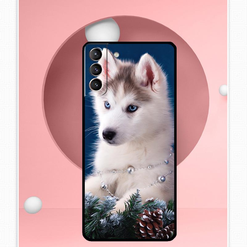 Animal Husky puppy Case For Samsung Galaxy S25 Ultra S20 S21 S22 S23 S24 Ultra S9 S10 Plus S25 FE Cover Funda