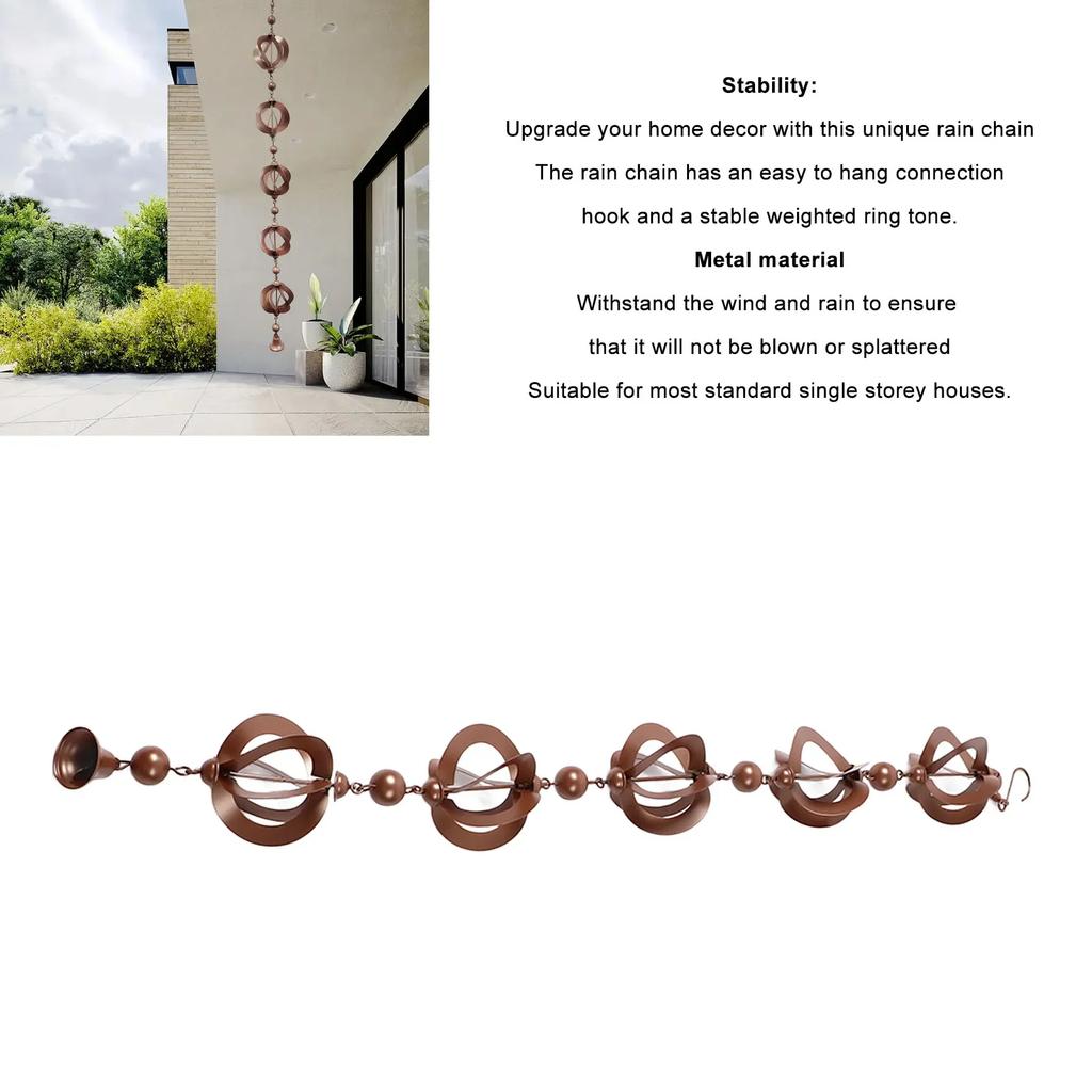 Hanging Rain Chain Metal Decorative Rotating Hollow Rain Chain For Garden Courtyard