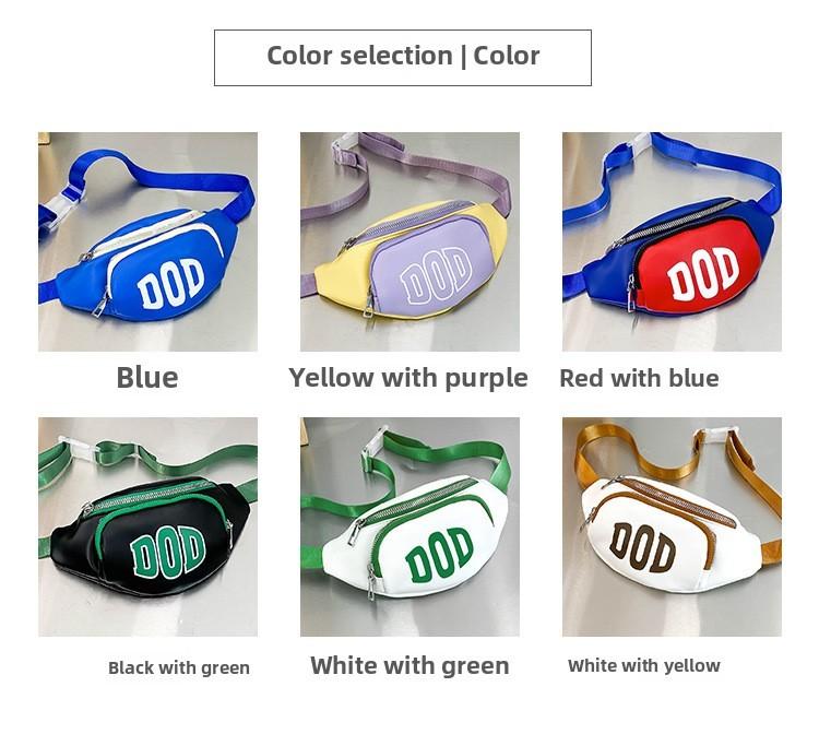 Waist Letter Printed Bag One Shoulder Crossbody Adjustable Strap Shoulder