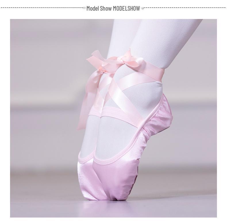 Damen Satinband Ballettschuhe - Weiche Sohle für Tanzpraxis und Unterricht