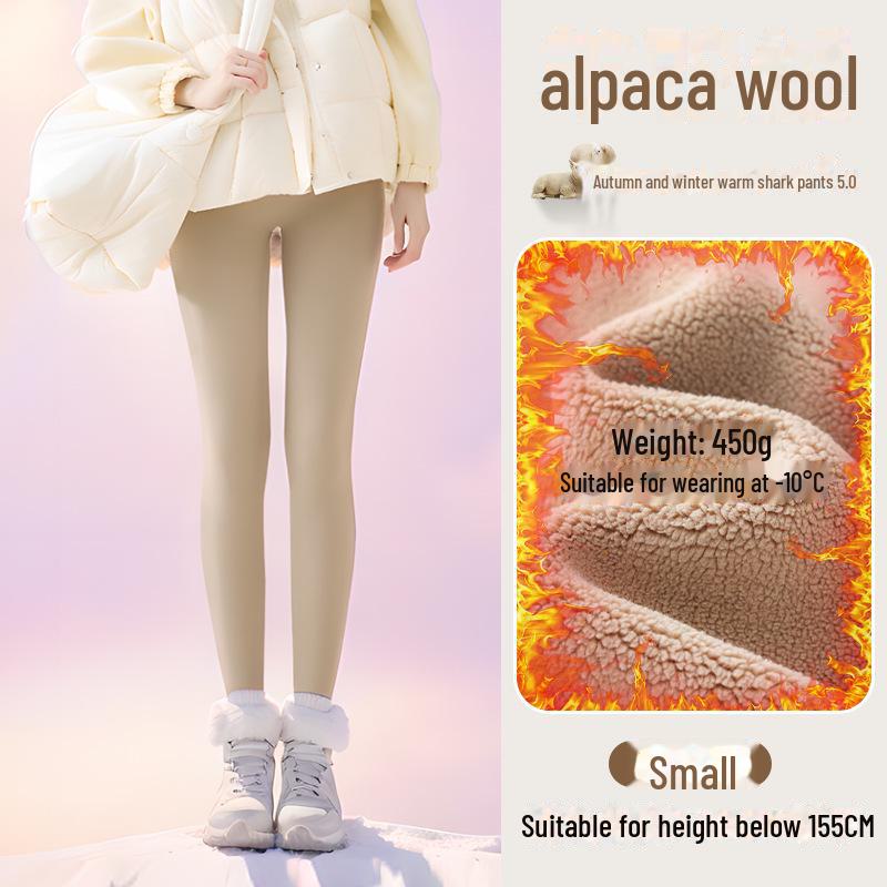 Women's Plush Shark Pants: Cozy High-Waist Barbie Yoga Leggings for Autumn & Winter