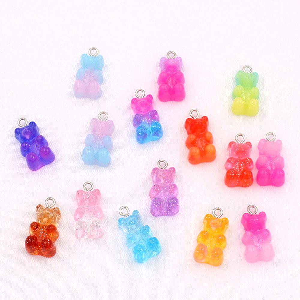 Flat Back 23*11mm Resin Cartoon Charms DIY Decoration Jewelry Findings Gummy Bear Pendant