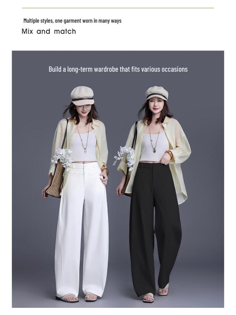 Brand New 2026 High-Waisted Slimming Women's Wide-Leg Casual Floor-Length Pants