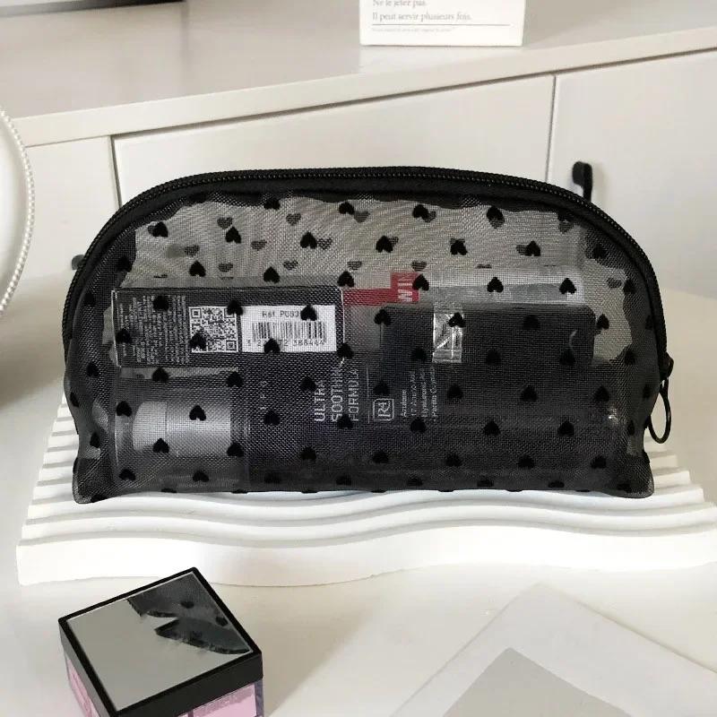1PCS Transparent Toiletry Wash Bags Mesh Makeup Case Organizer Storage Pouch Casual Make Up Women Neceser Travel Cosmetic Bag