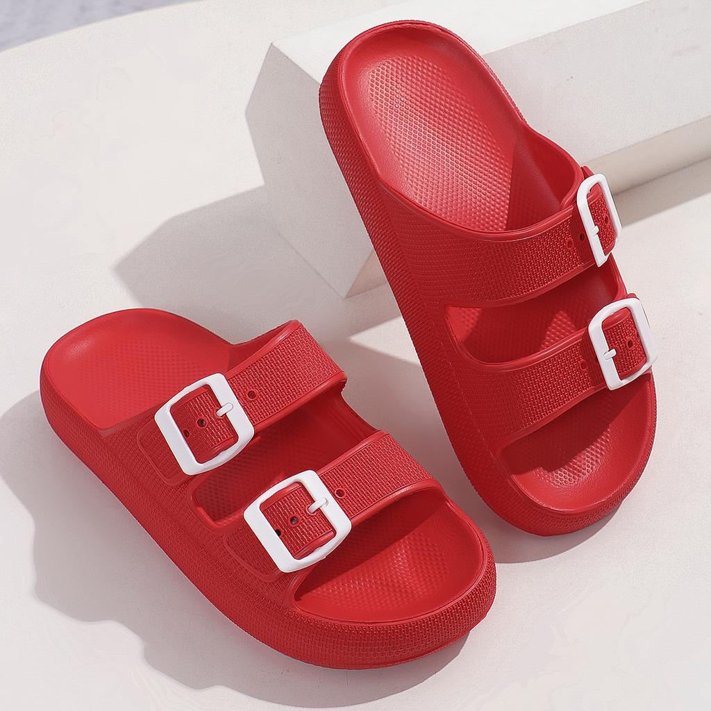 Women's Thick-Soled 4cm Platform Slippers Summer New Non-Slip Casual Beach Sandals Outdoor Indoor Comfortable Buckle Slides