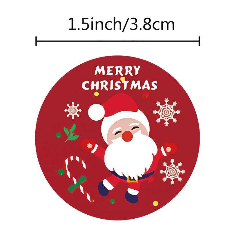 3.8cm Christmas Sticker Roll - Gift Box Sealing Labels for Holiday Decoration