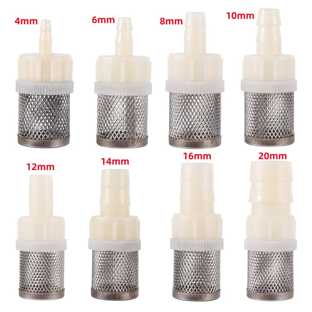 1/2" Thread Stainless Steel Mesh Hose Micro-filter Kit 4mm-20mm Garden Irrigation Car Wash Aquarium Fish Tank Water Filters 5Pcs