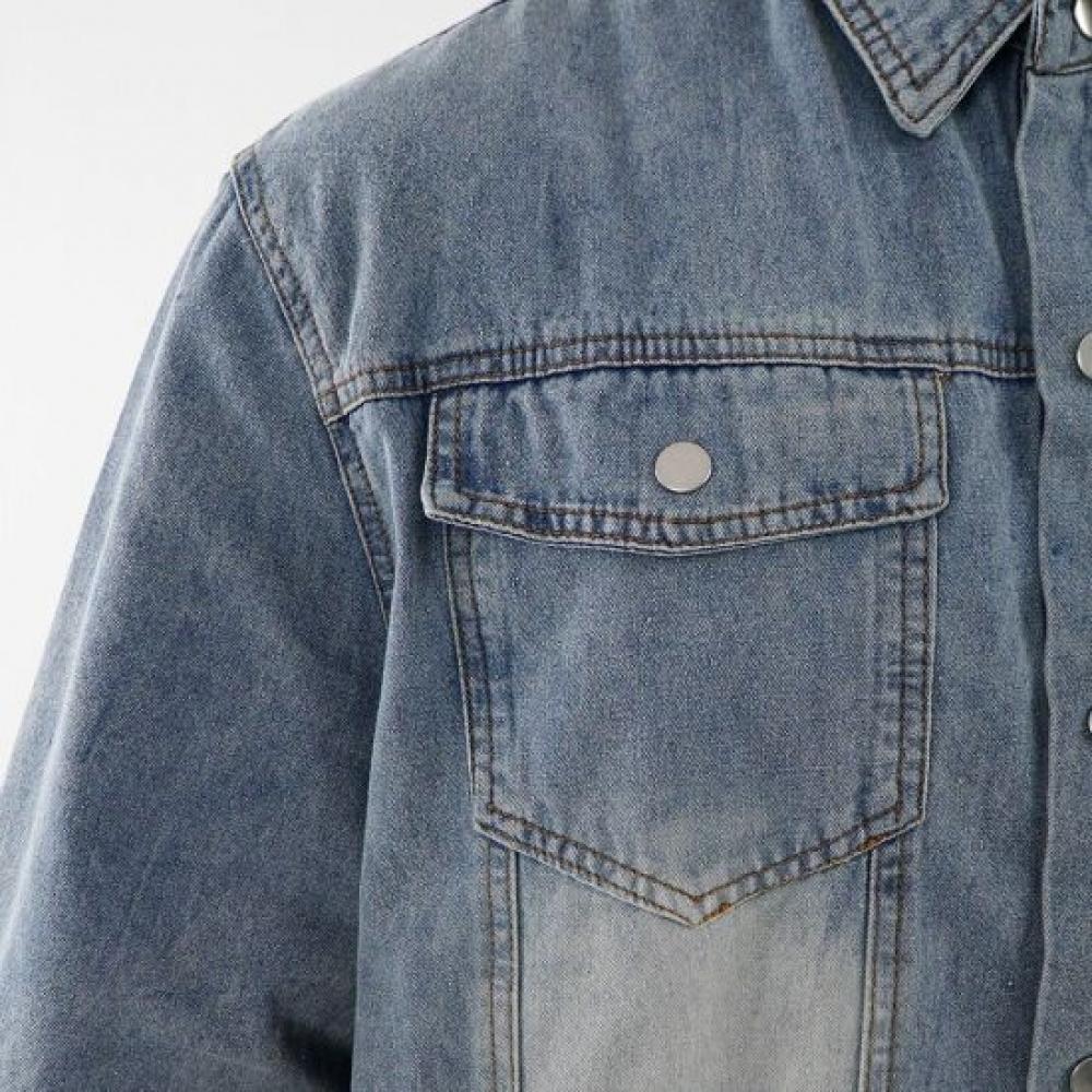 Onl Men Pocket Short Sleeve Denim Shirt Blue