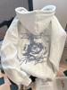 Herre Vintage Rose Trykk Hettegenser Genser Oversized Streetwear Skråskrift Bokstav Grafisk Pullover Avslappet Hettegenser Høst Vinter