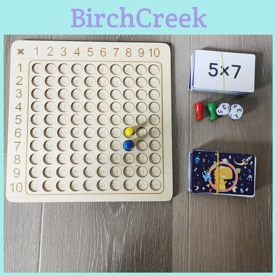 Wooden Multiplication Table Educational Puzzle For Kids Learning Math Skills