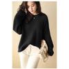 Red Bright Silk Sweater for Women in Autumn and Winter New European High-end Thickened Lazy Bottoming Sweater Retro Top