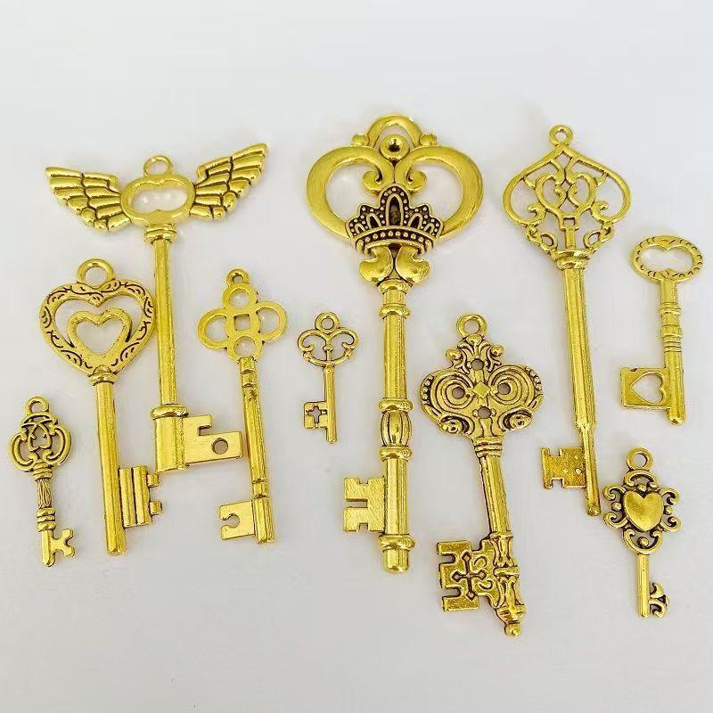 

10PCS/pack Key Charms Bracelets Necklace Craft Metal Pendant for Jewelry Making DIY Supplies Small Business Supplies
