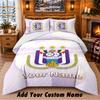 Anderlecht FC Pattern Bedding 3Pcs Set Custom Name, Bed Sheet And Pillowcases For Home Bedroom