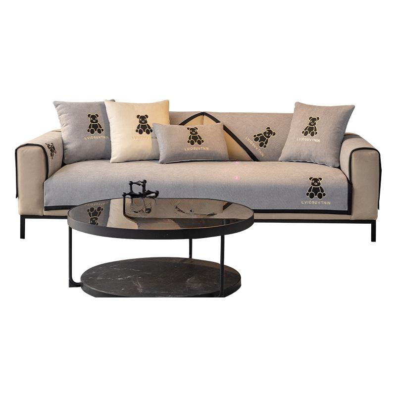 Leichtes Luxus-Sofakissen aus Chenille, für alle Jahreszeiten, universell einsetzbar, modern, schlicht, mit Handtuchbezug, Stoff, rutschfest, Sofabezug, fortschrittliches Kissen