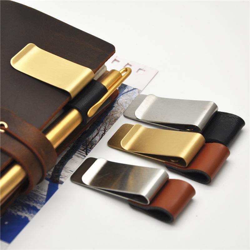 Traveler's Notebook Retro Brass Pen & Money Clip Set