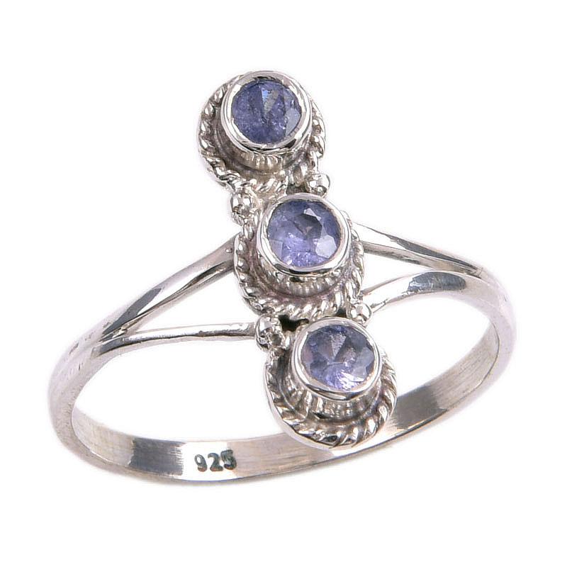 Natural Tanzanite Gemstone 925 Solid Sterling Silver Jewelry Ring Size 9 A3L07