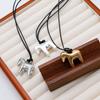 Fashion Horse Pendant Horse Pendant Necklace Adjustable Metal Sweater Chain Long Black Rope Gift Long Necklace Women