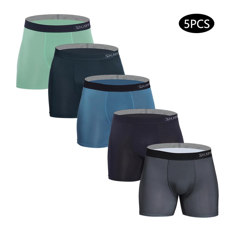 5PCs Pack 2025 Men Panties New Print Underwear Man Brand Boxer And Underpants For Homme Luxury Set Sex Polyester Shorts Slip