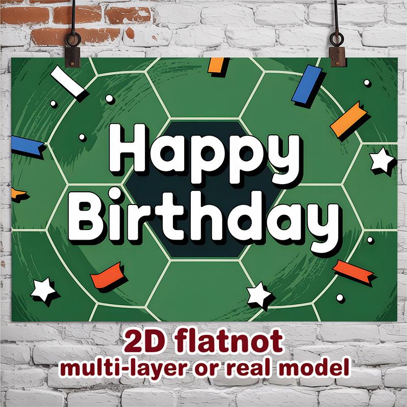 Party Backdrop Happy Birthday Birthday Soccer Green Photo Booth Background Front Door Decor
