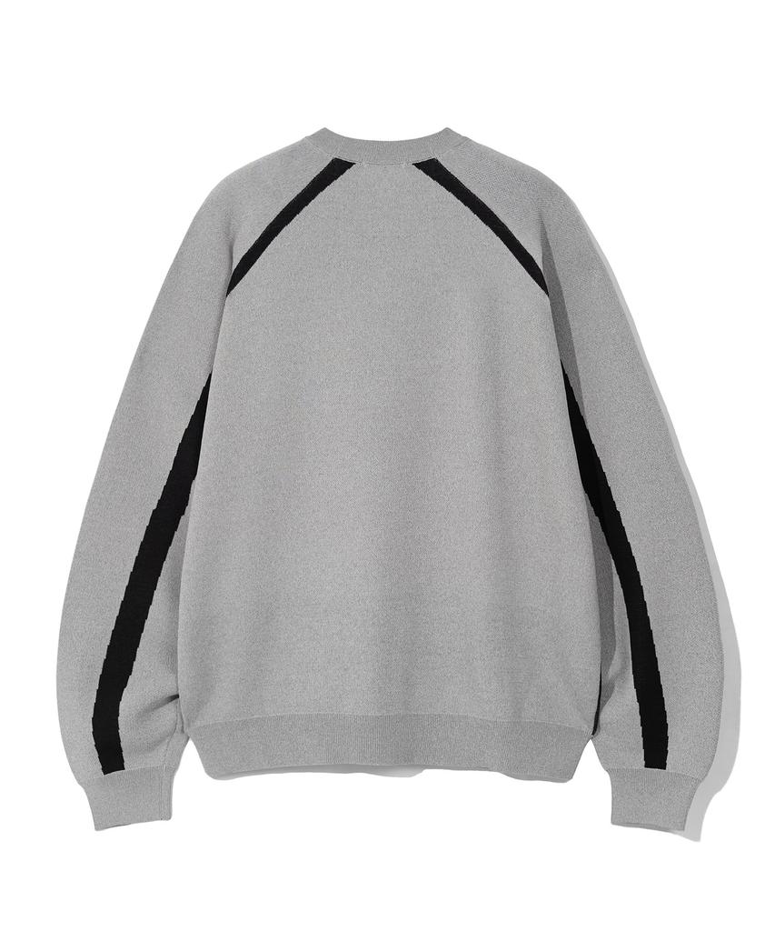 CGP Blockcore Jacquard Color Block Round Knit_Melange Gray