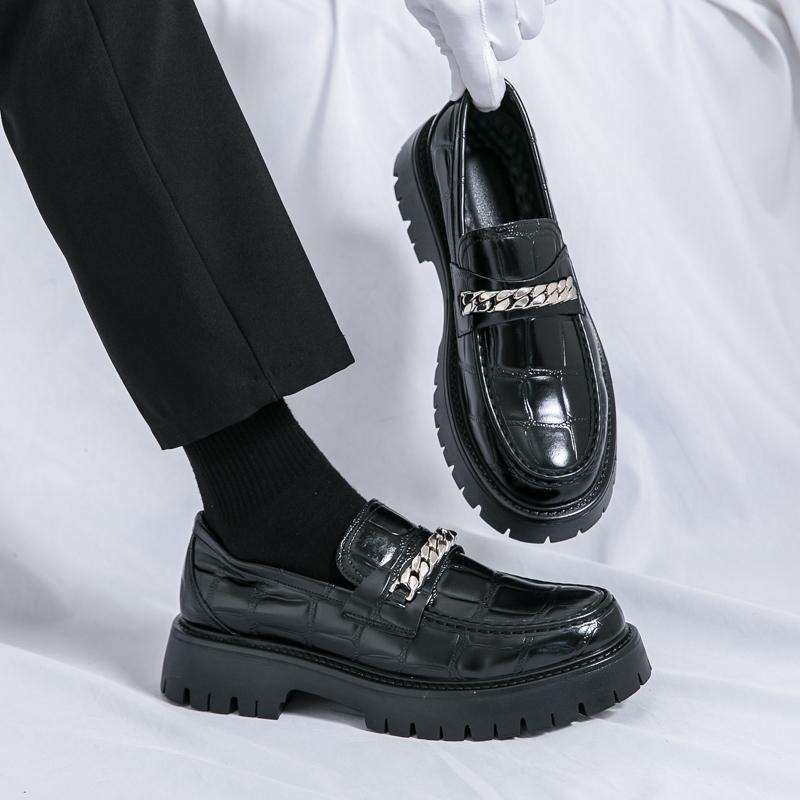 2025 British Style Plus Size Business Leather Shoes for Men - Height Increasing Thick-Soled Design