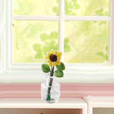 Mini-Topfpflanze,Miniatur-Puppenhausblumen 1 12,Geschenk,Glasvase mit für Weihnachten Wohnen