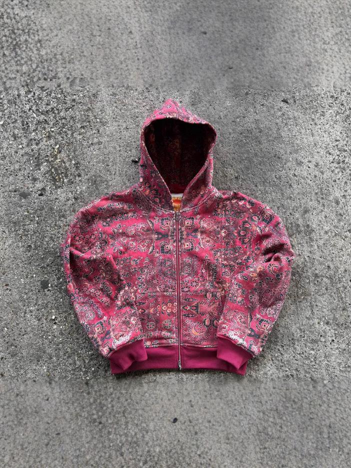 Damen Kapuzen-Reißverschluss-Strickjacke Jacke mit Langen Ärmeln, 3D-Druck - 2025 Mode