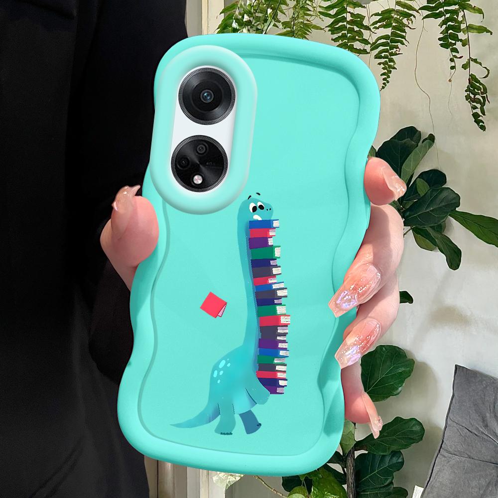 

Окрашенный узор Big Wave Edge Мягкий силиконовый материал Macaron чехол для телефона противоударный защитный резиновый чехол для OPPO Reno Realme Realme C63 синий