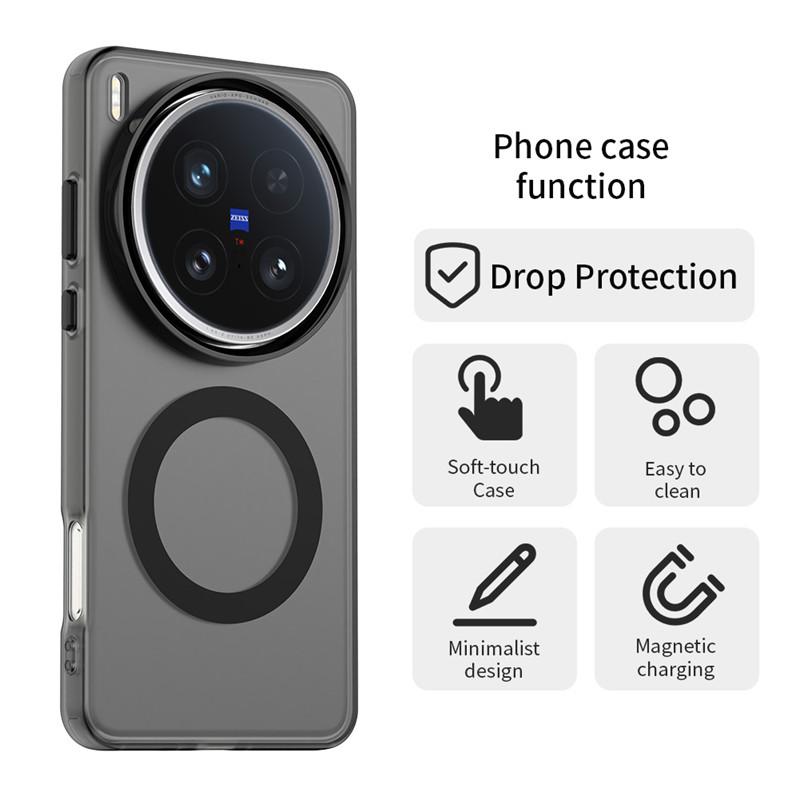 Magnetic For vivo X200 Ultra Case Magsafe Wireless Charging Cover vivo X200 Ultra X200s X200 Pro mini Matte PC Protective Cases