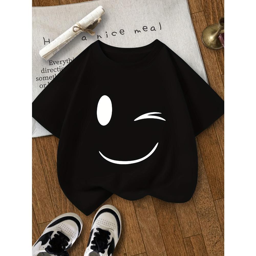 Cartoon children's T-shirt with print - summer boys' and girls'  casual loose short-sleeved top