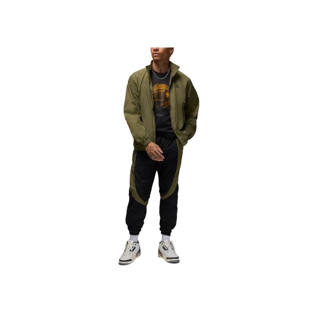 Jordan Essentials FW24 Logo Waterproof Breathable Long Sleeve Jacket Men Jackets Dark-Olive FV7299-222