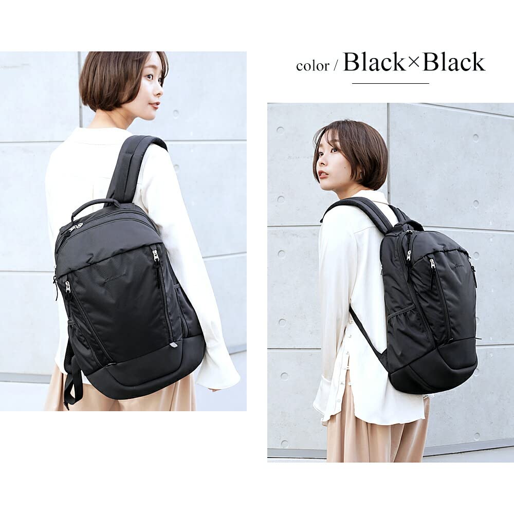Rename Nylon Simple Black Double-Zip Backpack, Men's, Design,