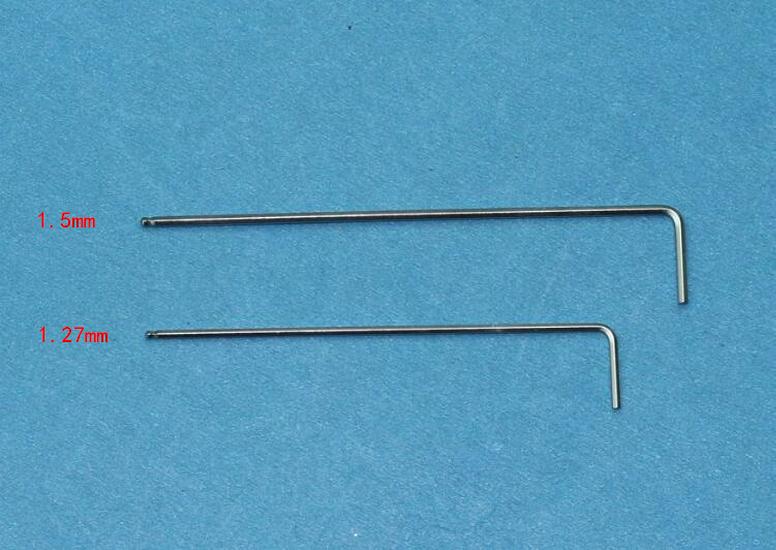 Swiss PB 212 L Single-Piece Metric Ball End Long Hex Key: 1.27, 1.5, 2mm