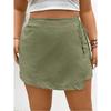 Spring Summer New Solid Color Tie Waist Elastic High Waist A-line Skort Women Casual Summer Shorts Skirt