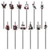 Rose Skull Halloween Paper Straw Set Parties Events Disposable Decor Beverage
