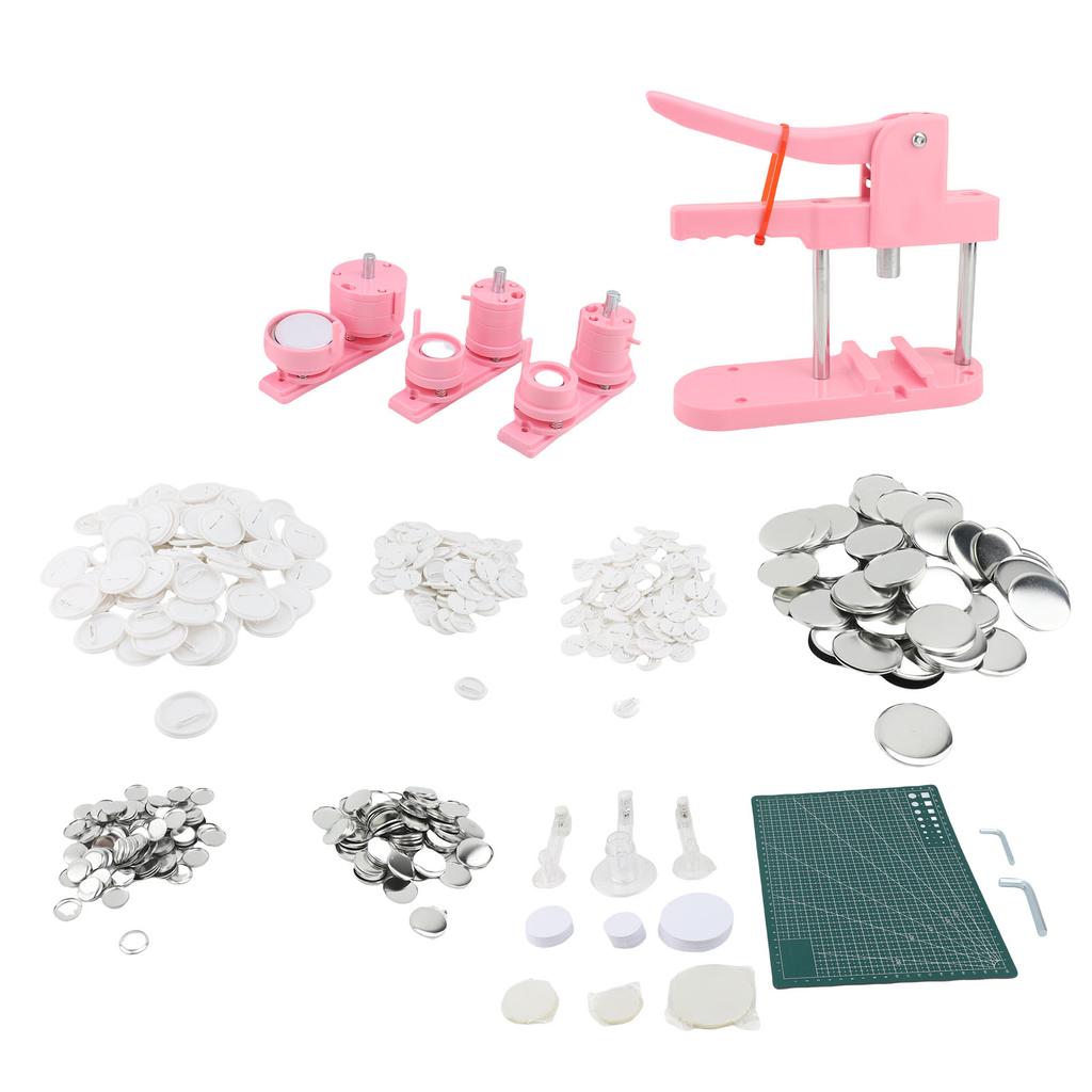 Button Maker Machine Round Pin Kit Badge Button Maker Press Machine with Button Film Blank Paper Cutter