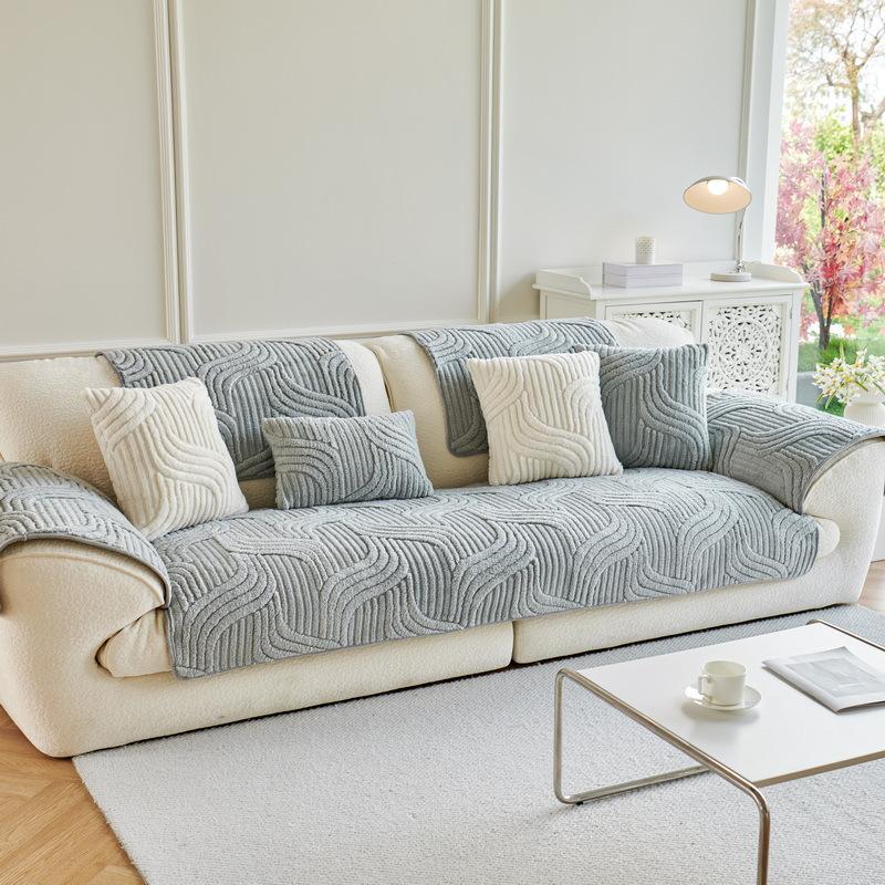 Plush Sofa Cushion Autumn And Winter  New Non-Slip Winter Seat Cushion High-End Leather Sofa Cover Towel Winter