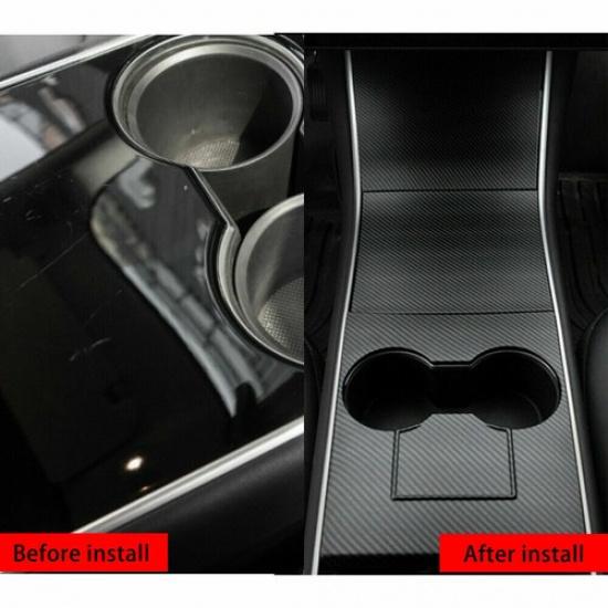 4PCS Carbon Fiber Color Center Console Cover Trim Kit for Tesla Model 3 Y