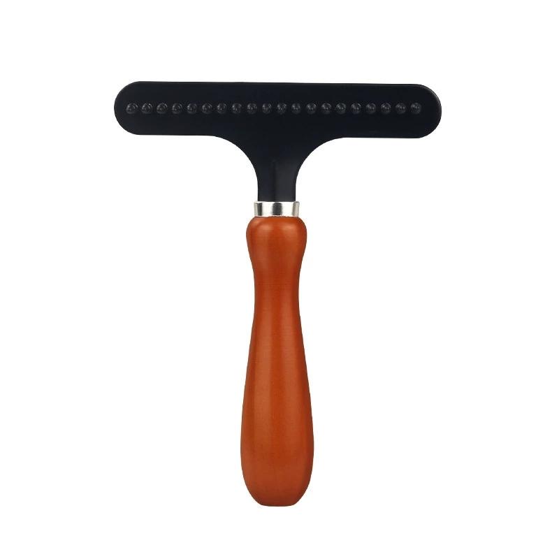Wooden Pet Deshedding Tool for Long And Short Hair Dog And Cat Undercoat Rake - Grooming Brush for Dogs And Cats