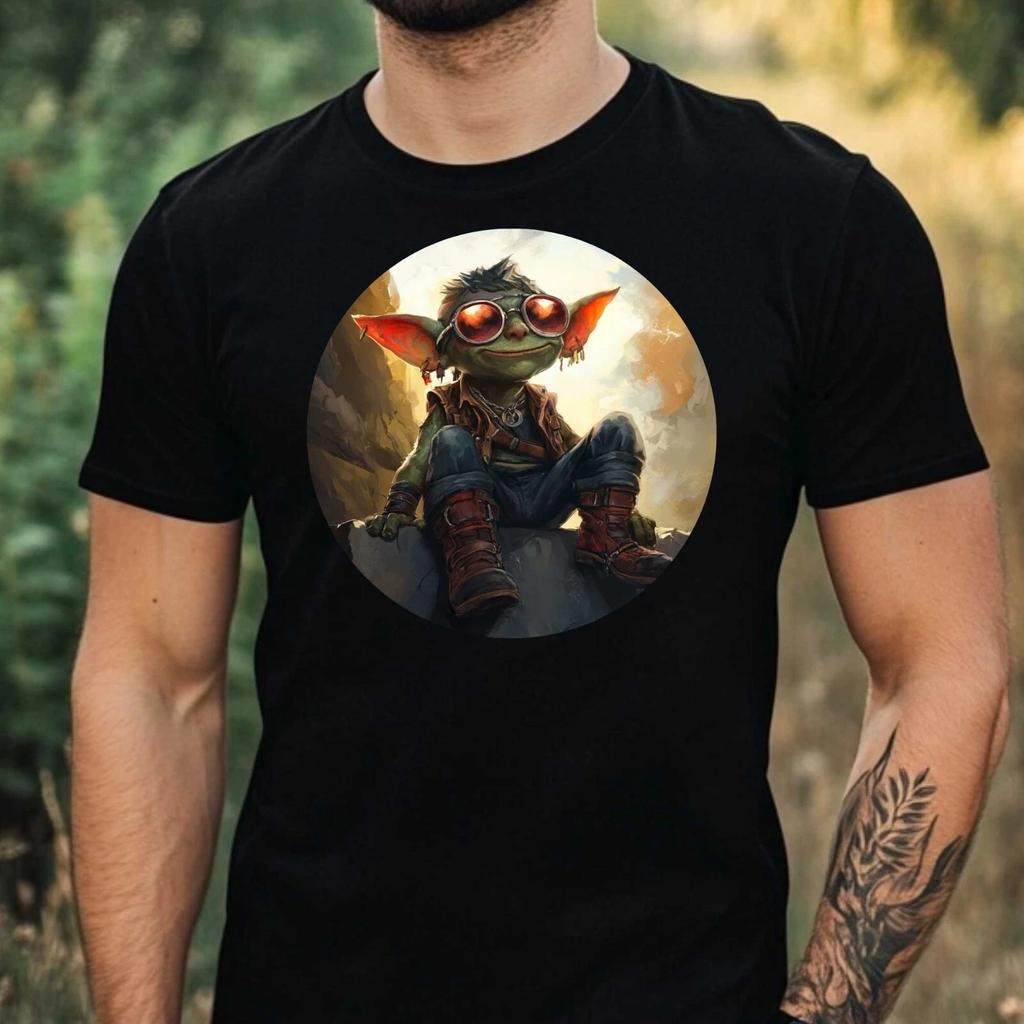 T-Shirt Herren Goblin mit Sonnenbrille Motiv Baumwolle Größe XS bis 5XL