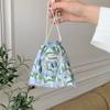 Floral Print Drawstring Coin Purse for Children Girls Makeup Bag Travel Organizer Keys Earphone Bag Makeup Pouch Cute Mini Purse