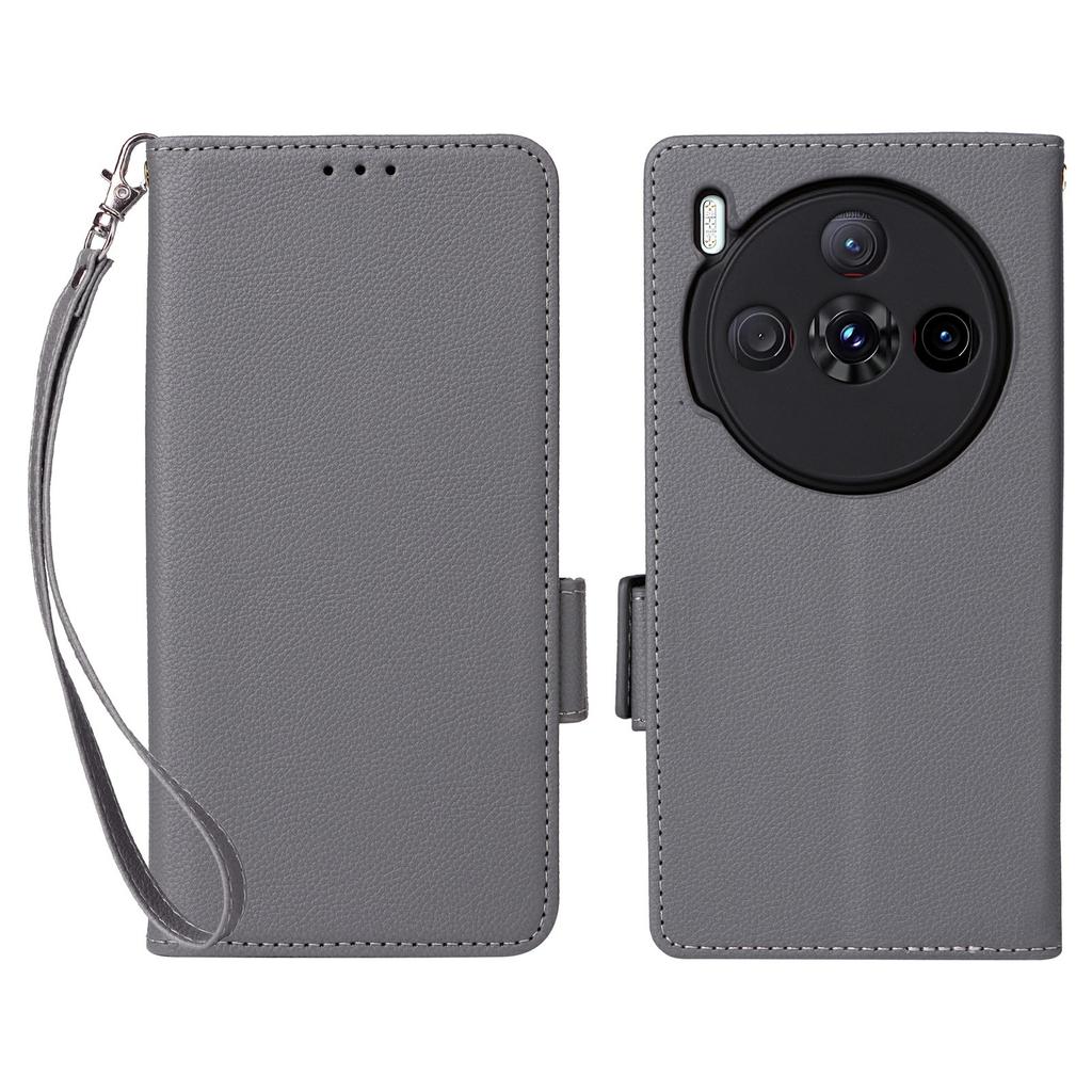 For ZTE nubia Z60S Pro 5G Case with Wrist Strap Litchi Texture PU Leather Wallet Phone Cover
